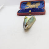 Large Abalone Pearl Silver Bale Drop Pendant Vintage c1980