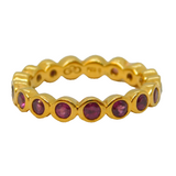 Links Of London Gold on Sterling Silver & Red Paste Set Eternity Ring