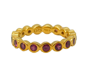 Links Of London Gold on Sterling Silver & Red Paste Set Eternity Ring