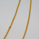 Gold on Sterling Silver Cable Link Chain Necklace Vintage c1990 50cm Length