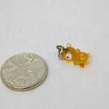 Sterling Silver Amber Teddy Bear Charm Pendant Vintage c1970