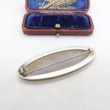 Large Sterling Silver Large Moss Agate Brooch Antique c1920 Art Deco