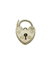 Sterling Silver Heart Lock Clasp Charm Pendant Vintage 1988 Birmingham