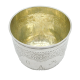 18th Century Russian Sterling Silver Floral Beaker Antique 1754 Moscow