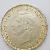 King George VI Australia Silver Coronation Crown Coin 1937 Very Fine Condition