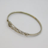 Sterling Silver Diamond Set Rennie Macintosh Style Bangle Bracelet Modern c1990