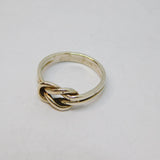 Sterling Silver Studio Style Knot Buckle Design Dress Ring Vintage c1970 Size M