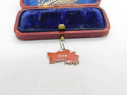 Sterling Silver Red Enamel Herm Island Charm Pendant Vintage c1970