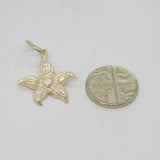 Sterling Silver Textured Flower Charm Pendant Vintage c1990