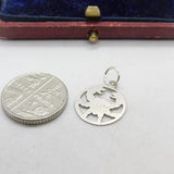 Sterling Silver Cut-Out Cancer the Crab Charm Pendant Vintage c1970