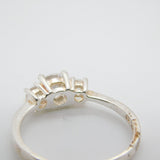 Sterling Silver Engagement Ring With Cubic Zirconia Vintage c1970 Size O