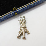 Sterling Silver Man with a Ladder Charm Pendant Vintage c1970