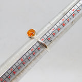 Sterling Silver Baltic Amber Studio Style Band Ring Vintage c1970 Size Q