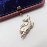 Sterling Silver Happy Dolphin Charm Pendant Vintage c1970