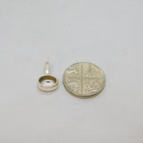 Sterling Silver Oval White Topaz Simplistic Drop Charm Pendant Vintage c1970