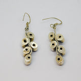 Pair of Sterling Silver Blue Hardstone Chunky Hook Drop Earrings Vintage c1970