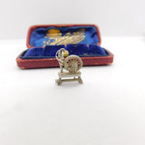 Sterling Silver Spinning Wheel Charm Pendant Vintage c1970