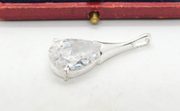Sterling Silver Crystal Droplet Charm Pendant Vintage c1970