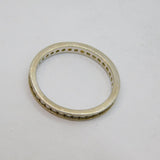 Sterling Silver Channel Set White Topaz Eternity Band Ring Modern c1990 Size R