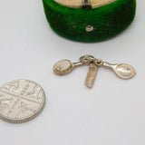 Sterling Silver Vanity Set Mirror, Brush, Comb Charm Pendant Vintage c1970