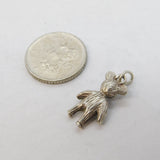 Sterling Silver Teddy Bear Charm Pendant Vintage c1970s