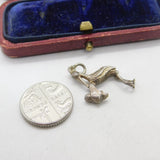 Sterling Silver Stork Carrying a Baby Charm Pendant Vintage c1970