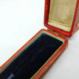 Edwardian Faux Leather Jewellert Stick Pin Box 'Grundy, St Helens' Antique