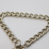 Sterling Silver Curb Link Charm Bracelet Heart Lock Clasp Vintage 1978 London