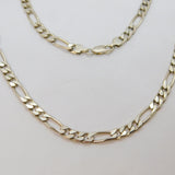 Sterling Silver Chunky Figaro Chain Necklace Contemporary c1990