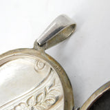 Sterling Silver Victorian Style Floral Locket Pendant Vintage c1970