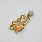 Sterling Silver 7 Morganite Organic Shapes Long Drop Modern Vintage c1990s