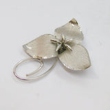 Sterling Silver Bond Boyd Stylised Trillium Flower Brooch Vintage c1990