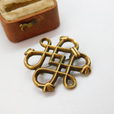 Finland Kalevala Rolled Gold Celtic Twisted Brooch Pin Antique c1940 Art Deco