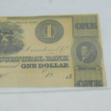 19th Century USA Rhode-Island Agricultural Bank Dollar Note Error Form Antique