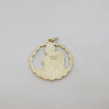 Sterling Silver Wreath Form St Christopher Travel Charm Pendant Vintage c1970
