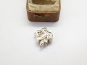 Sterling Silver Steam Train Puffy Charm Pendant Vintage c1970