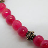 Sterling Silver & Beaded Red Hardstone Dress Necklace Vintage c1980
