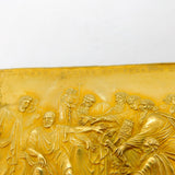 19th Century French Gold Fronted Hippocrates Painting Plaque Antique c1860