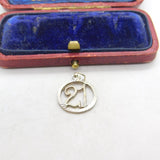 Sterling Silver 21st Birthday Charm Pendant Vintage c1970