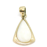 Sterling Silver Mother Of Pearl Drop Charm Pendant Vintage c1970