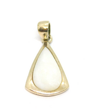 Sterling Silver Mother Of Pearl Drop Charm Pendant Vintage c1970