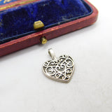 Sterling Silver Heart Form Charm Pendant Vintage c1970