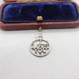 Sterling Silver I Love You Charm Pendant Vintage c1970