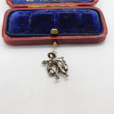 Sterling Silver Farmer with Baskets Charm Pendant Vintage c1970
