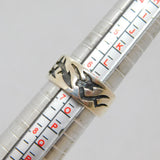Sterling Silver Patterned Gothic Biker Style Band Ring Modern c1990 Size N