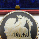 Sterling Silver & Wedgewood Jasperware Classical Brooch Vintage 1973 London