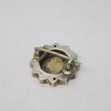 Victorian Gold & Sterling Silver Floral Wreath Brooch Antique c1880