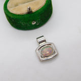 Sterling Silver Doublet Opal Drop Charm Pendant Vintage c1970