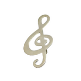 Sterling Silver Treble Clef Music Interest Pin Brooch Modern c1990