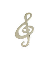 Sterling Silver Treble Clef Music Interest Pin Brooch Modern c1990